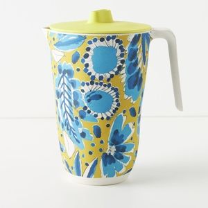 Anthropologie Vera Periwinkle Bamboo Melamine Serveware Drink Pitcher With Lid